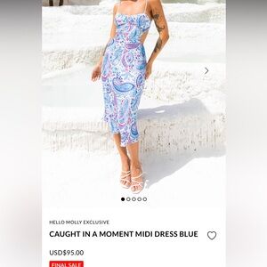 Hello Molly Blue and Pink Paisley Midi Dress